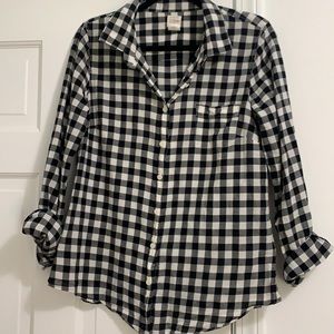 J. Crew Black & White L/S button up